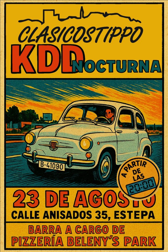 KDD nocturna de coches clásicos en Estepa