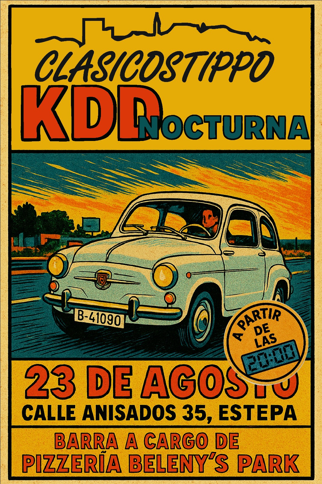KDD nocturna de coches clásicos en Estepa