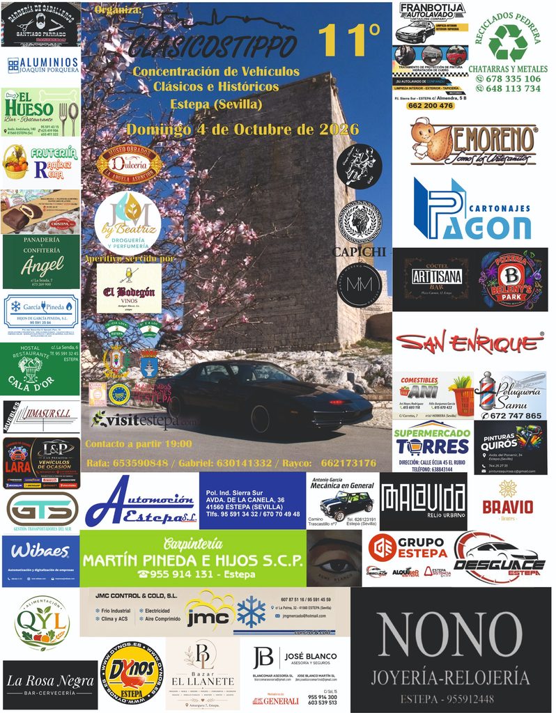 Concentración de coches clásicos en Estepa 2026
